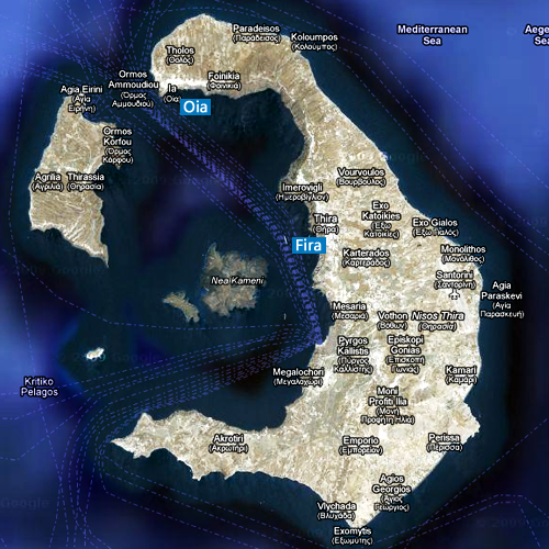 希腊,圣托里尼,地图