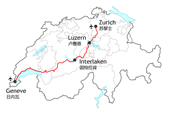瑞士,线路图 瑞士,线路图